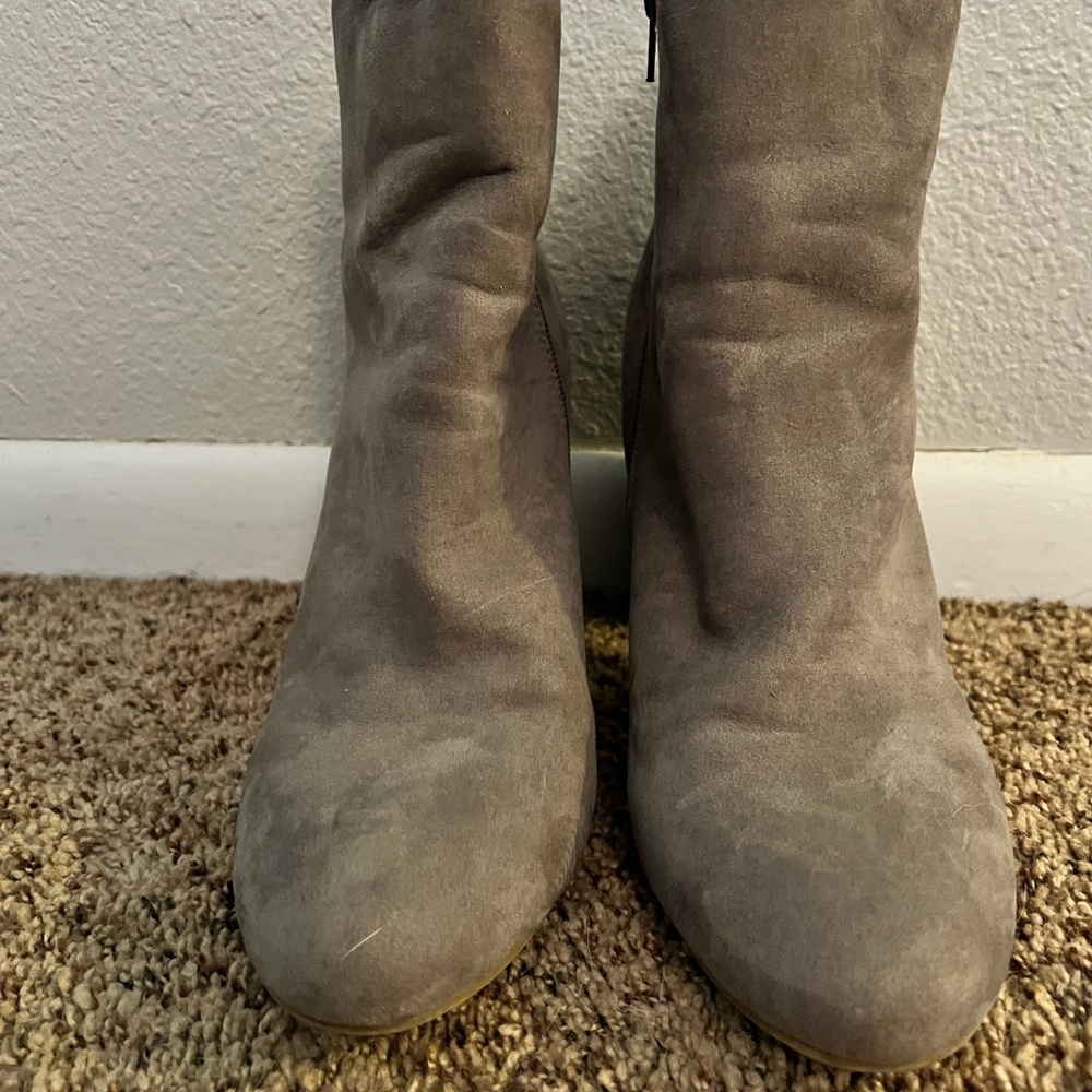 Report Gray Suede Ankle Boots